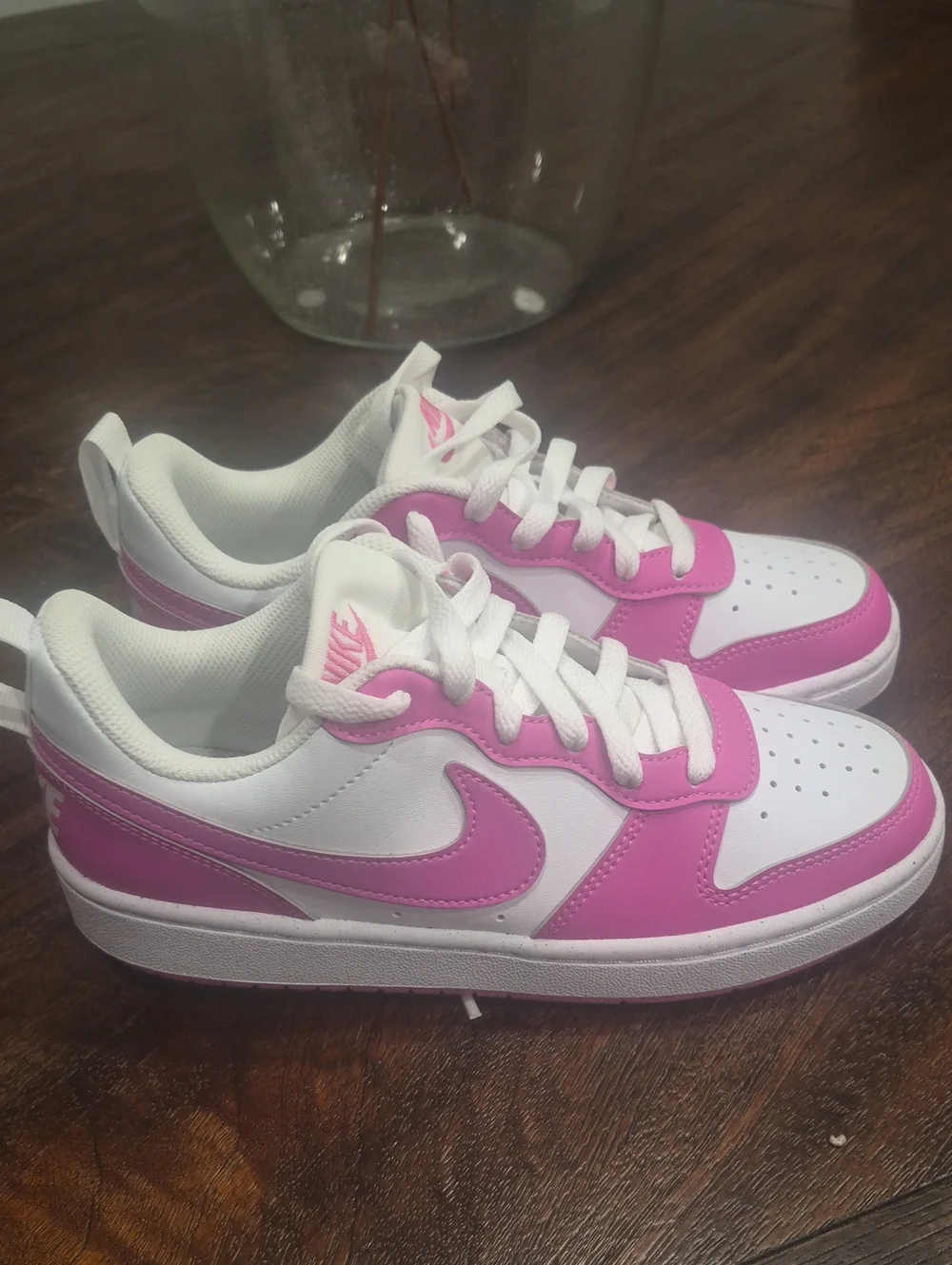 New Nike Youth Court Borough in Hot Pink and White